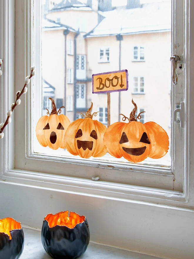 pumpkin halloween window sticker