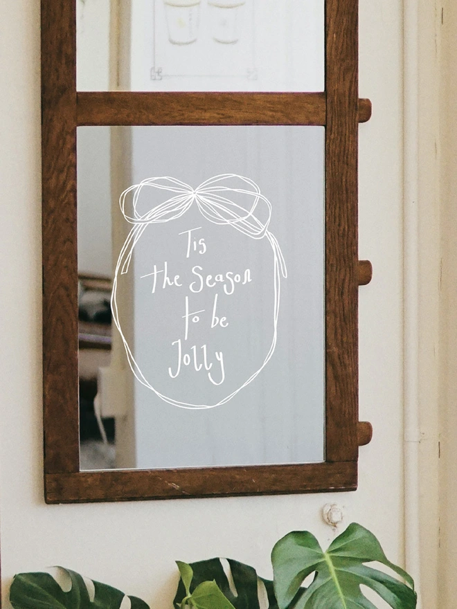 tis the season to be jolly christmasmirror sticker