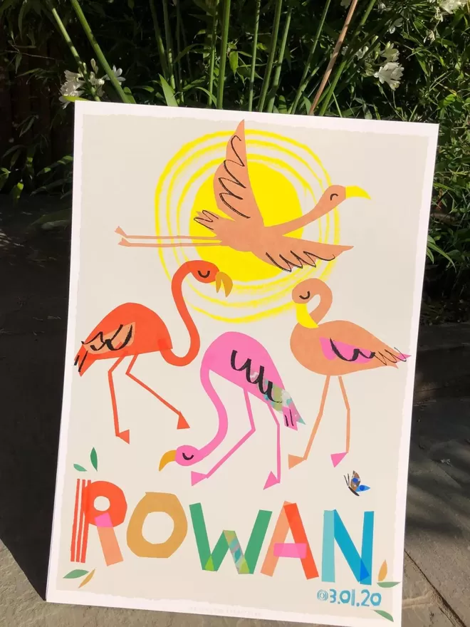 Personalised Flamingo Print