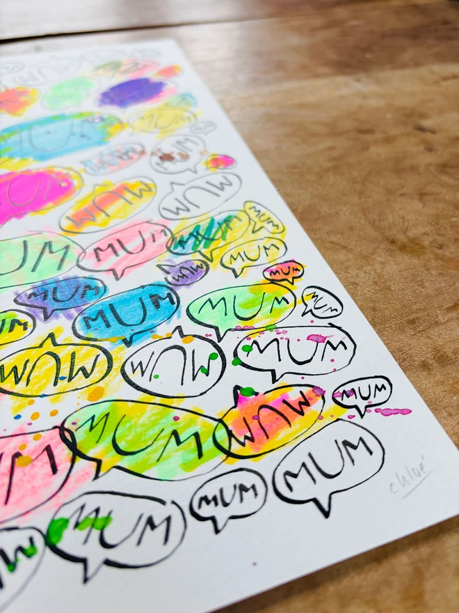 "Mum Mum Mum'' Handwritten Original Artwork