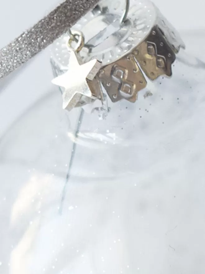 Hand Engraved Glass Christmas Bauble