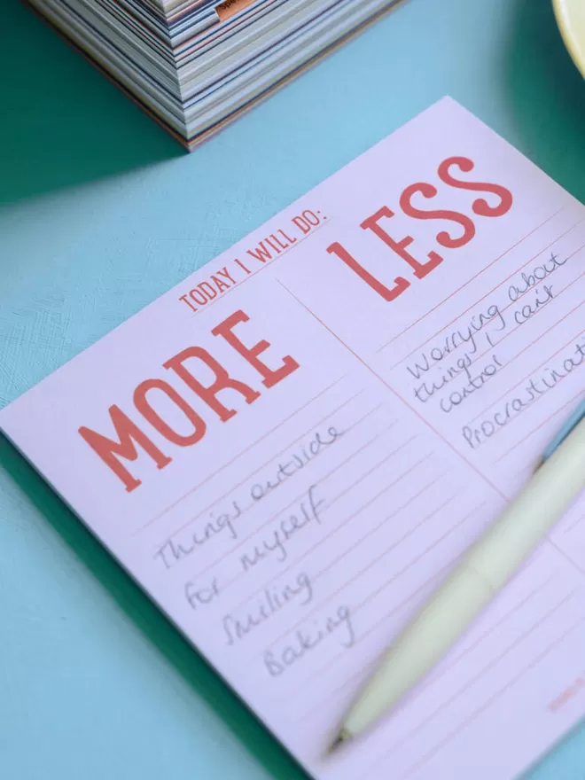 Today I Will Do More or Less List Pad