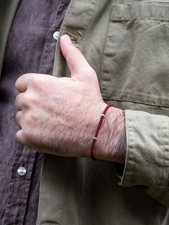red cord men bracelet