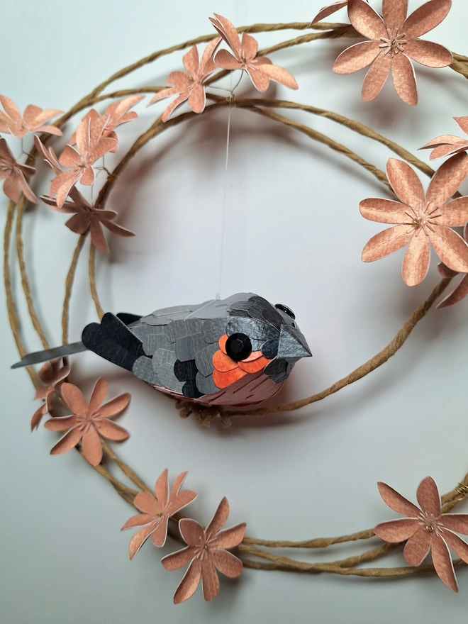 bullfinch handmade bird sculpture
