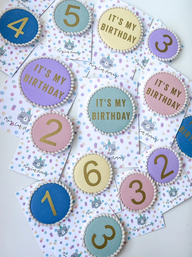 Coloured Birthday badges