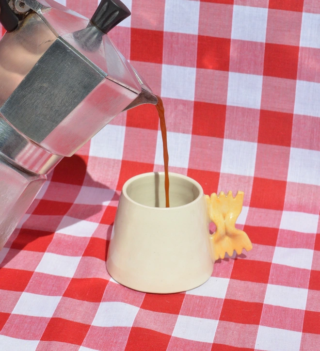 Farfalle pasta espresso cup