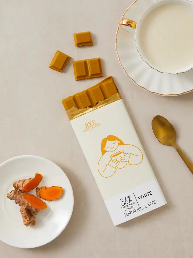 Turmeric Latte White Chocolate Bar - 36% Papua New Guinea