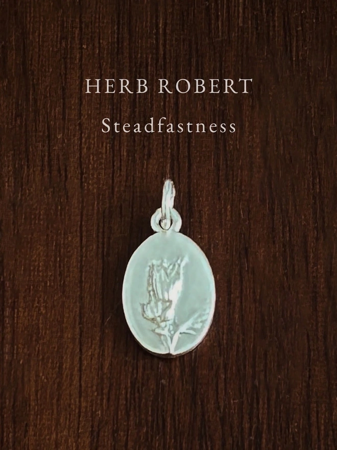 Herb Robert Medal Charm ~ Sterling Silver