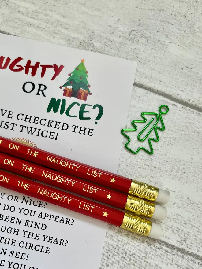 'I'm On The Naughty List' HB Christmas Elf Pencil