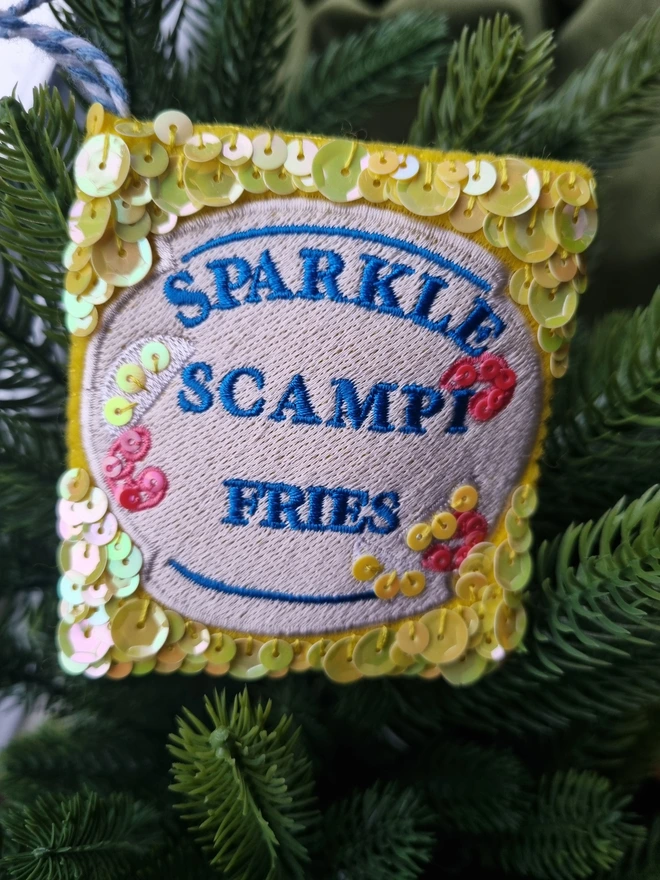 Sequinned Scampi Fries Ornament
