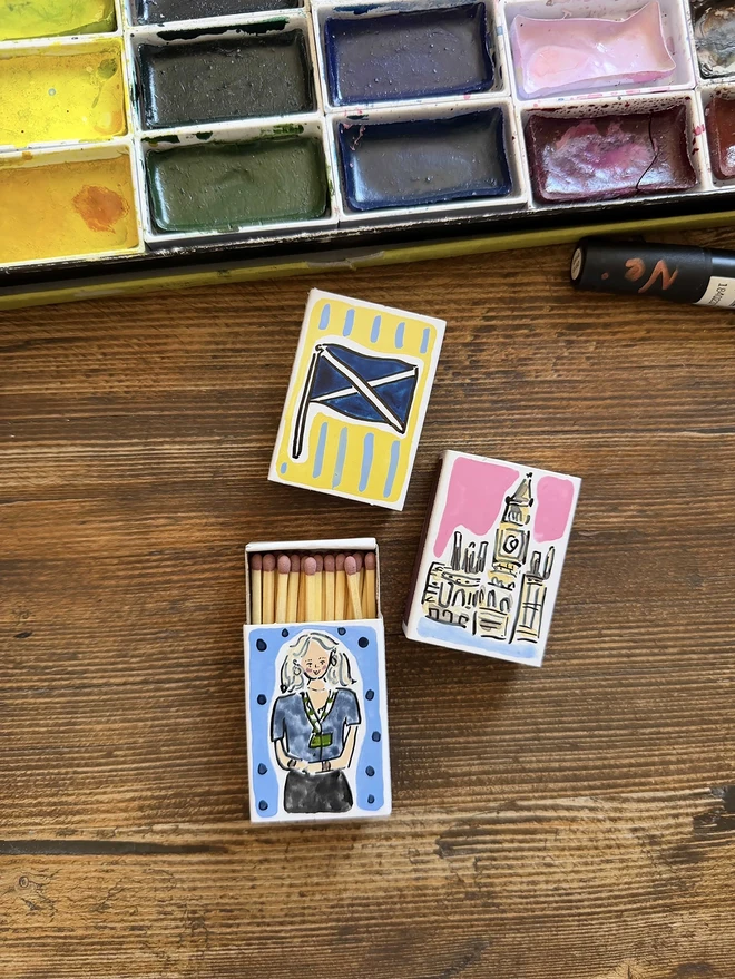 Gift for loved one mini matchboxes personalised with your photos