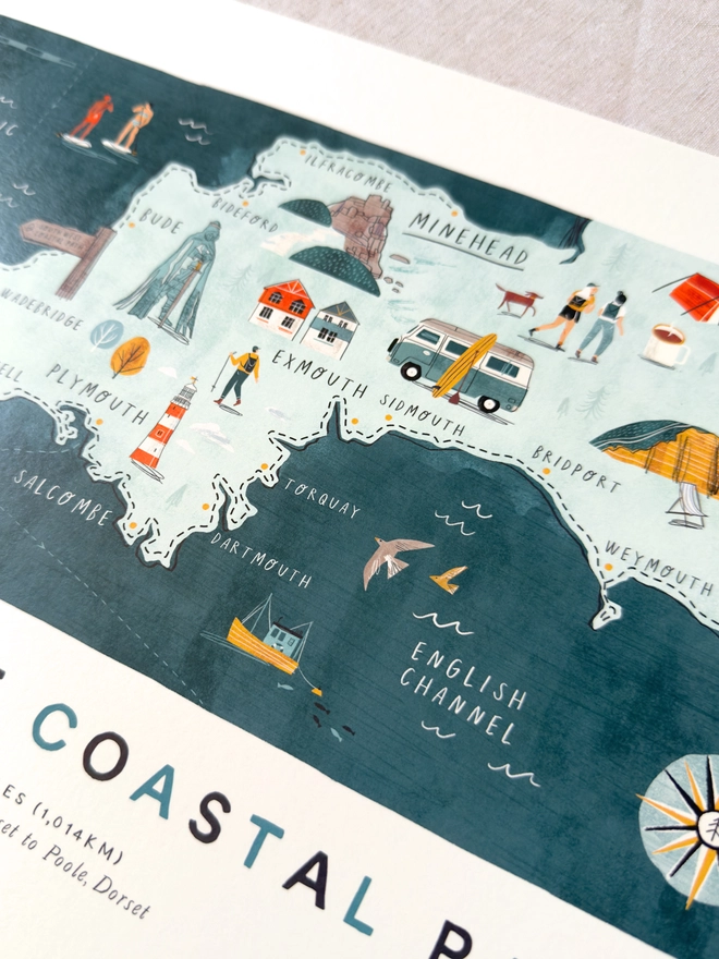 South West Coastal Path Print close up