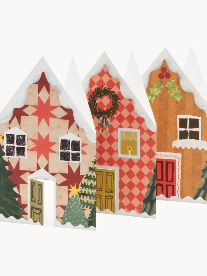 christmas house card concertina