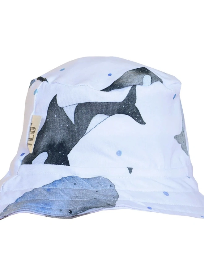 Whales Organic Jersey Reversible Sun Hat