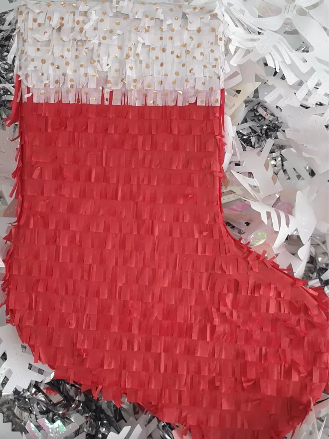 Traditional Red Stocking Pinata