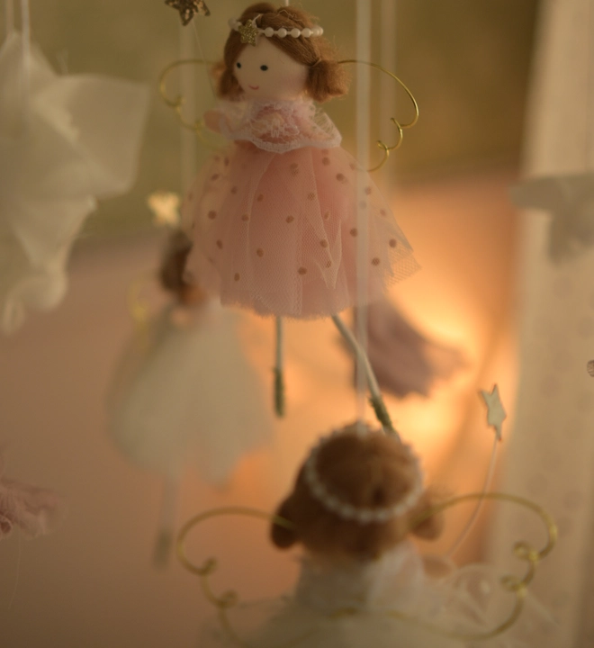 Felt fairy mobile, fairy mobile, crib mobile, nursery décor, baby girl gift, pastel nursery, magical nursery, woodland nursery décor.