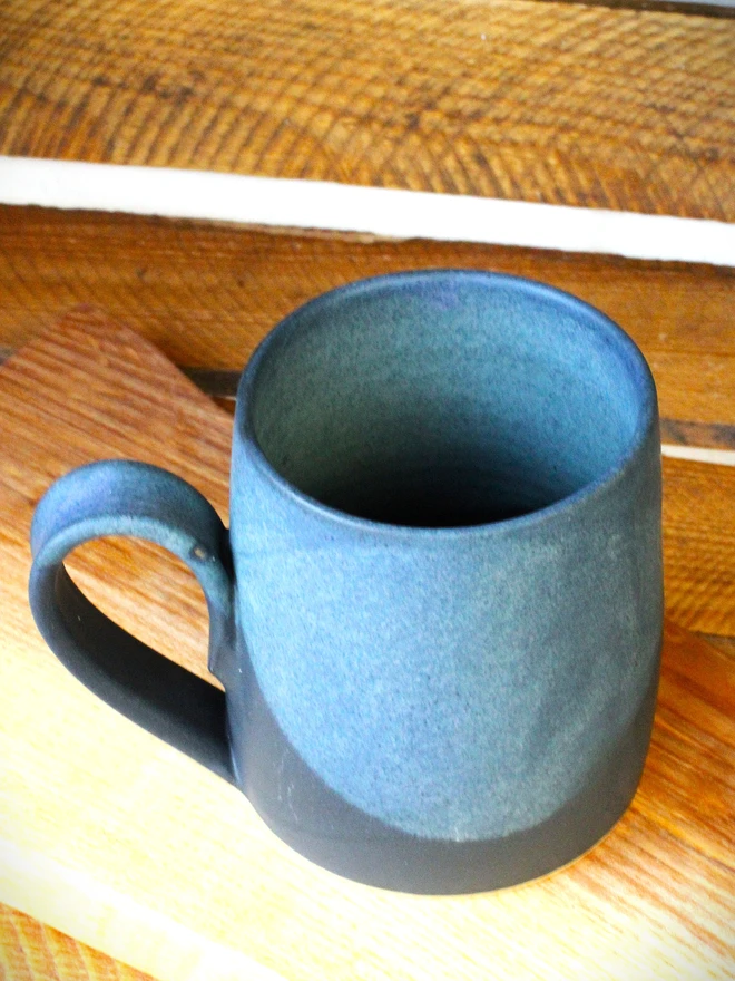 matte grey mug with black bottom