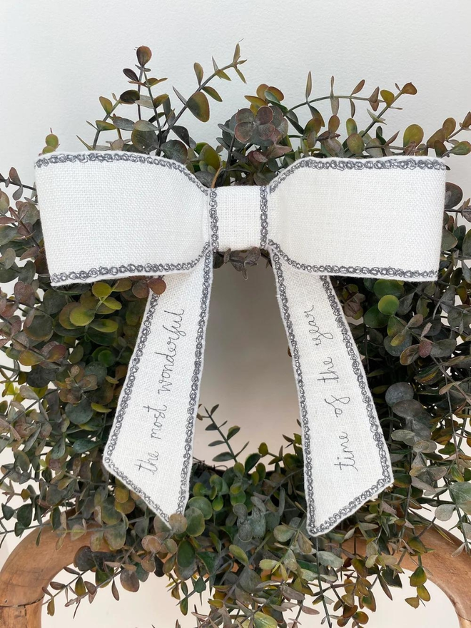 Embroidered Christmas Bow