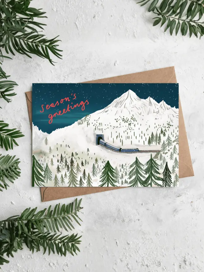 Christmas train Christmas card