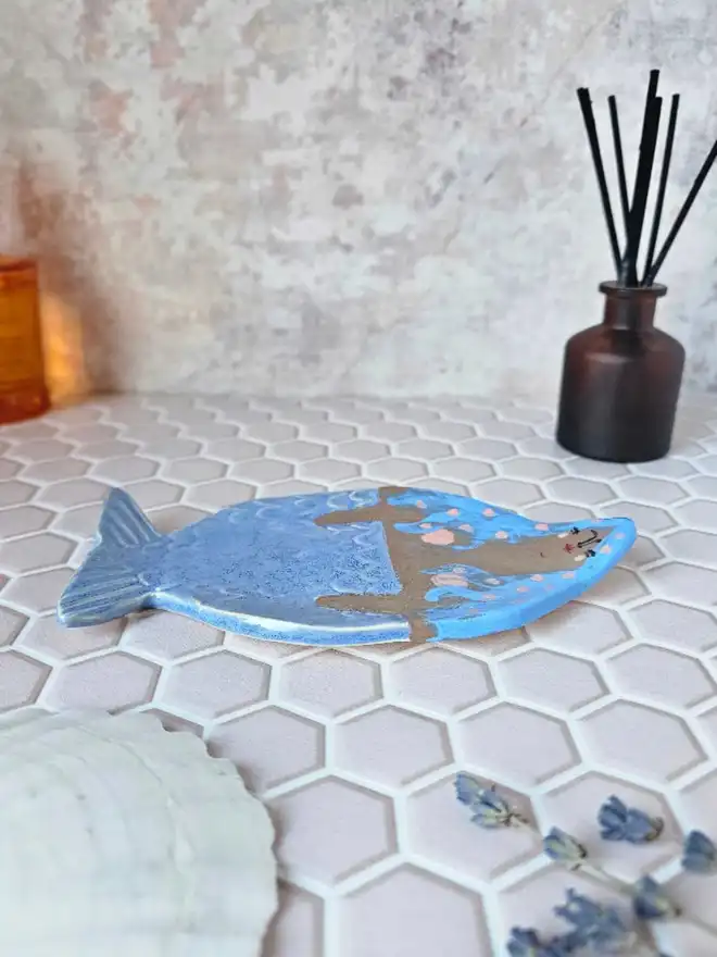 Birdie Mermaid Ceramic Soap Dish Trinket Dish