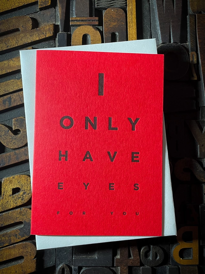  I Only Have Eyes For You Valentines Letterpress Card