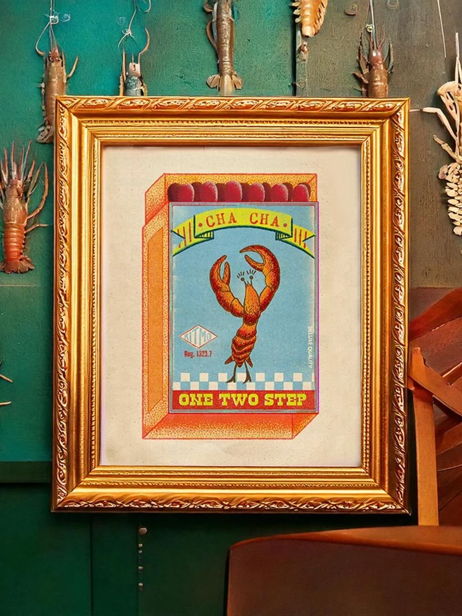 'Cha Cha' Lobster Matchbox Print Design