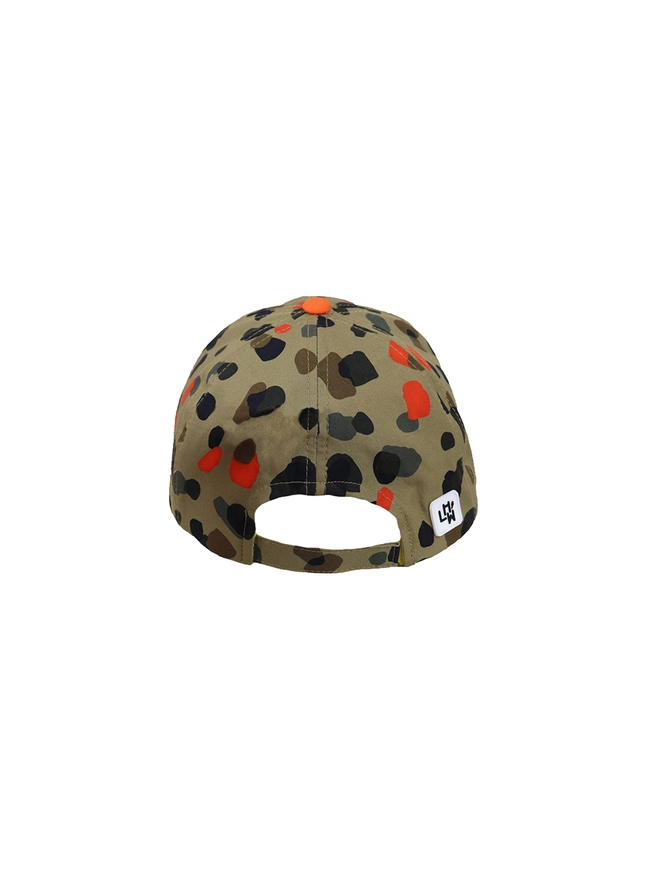 Kids sun baseball cap in leopard neutral print back