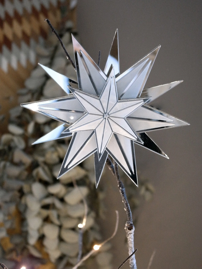 Pearl and Silver Christmas Tree Topper