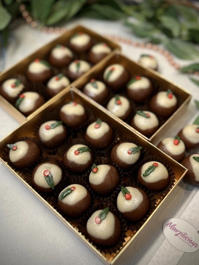 Marzipan Christmas Puddings