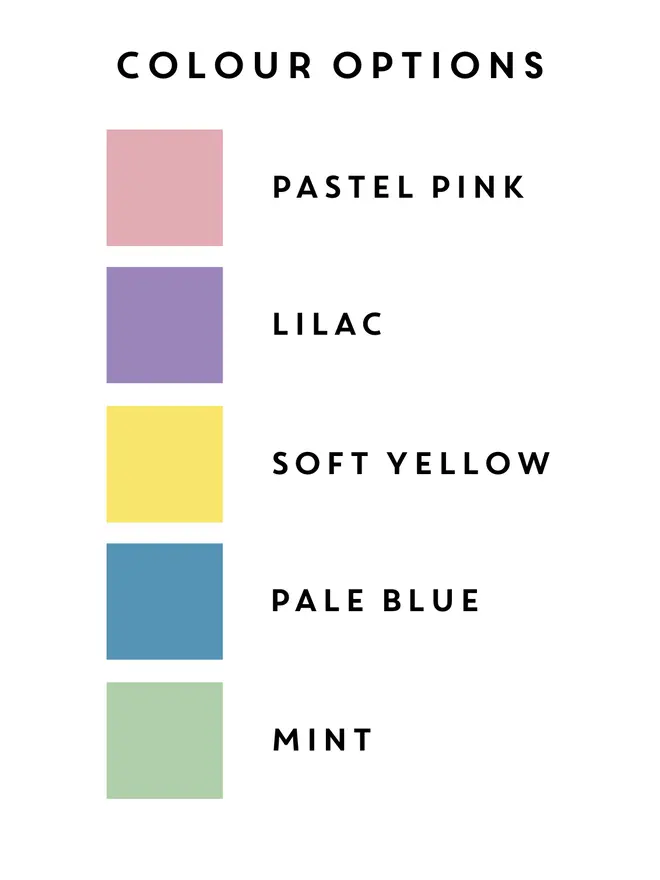   Pastel Painted Leather Personalised Bookmark Colour Chart