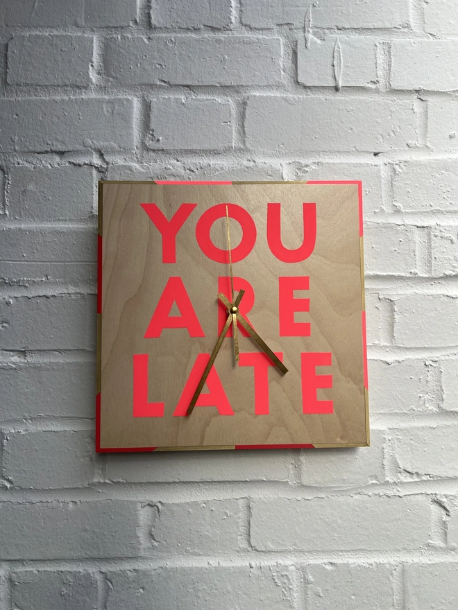you are late hand painted gilded clock