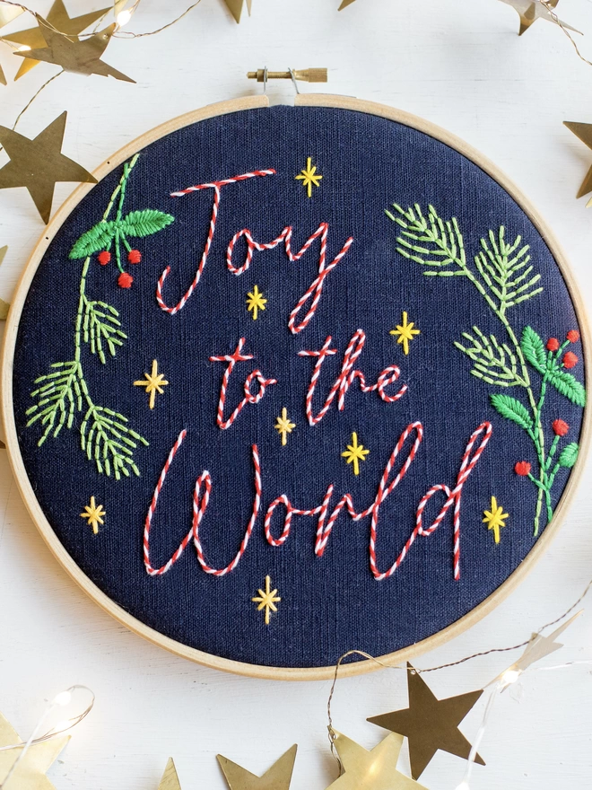 Create your own embroidery stitched christmas decoration