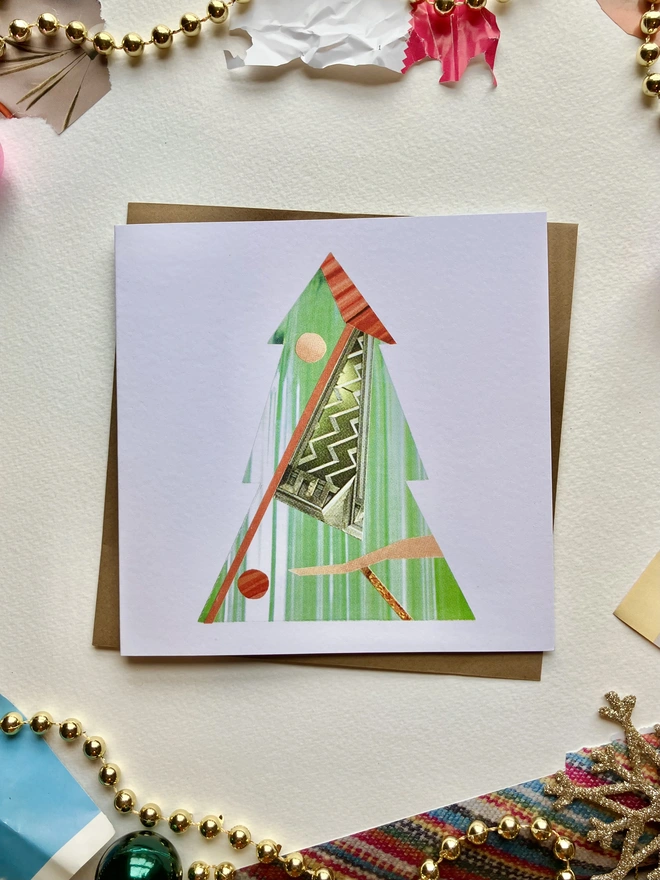 Geometric tree Christmas card