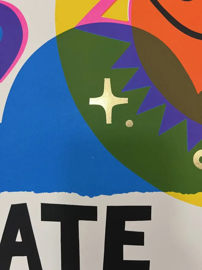 'Sunshine State Of Mind' Screenprint, a colourful print that reads 'sunshine state of mind'. 