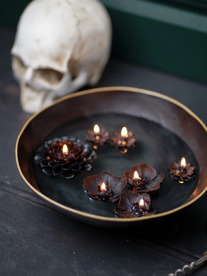 Dark Floating Flower Candles