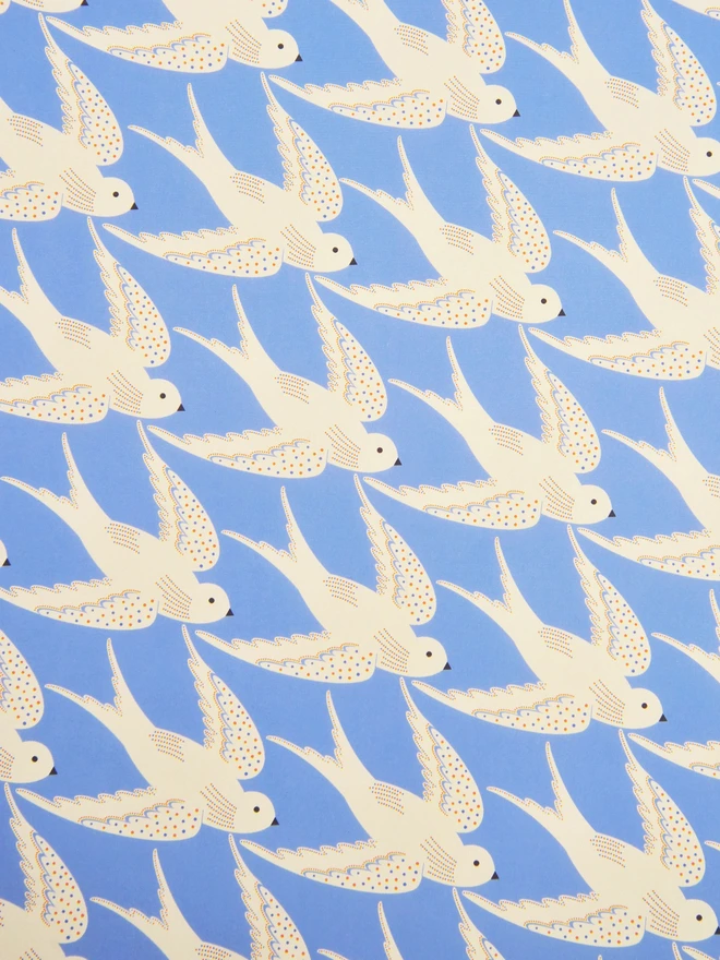 Birds Inflight Wrapping Paper – Sky Blue 