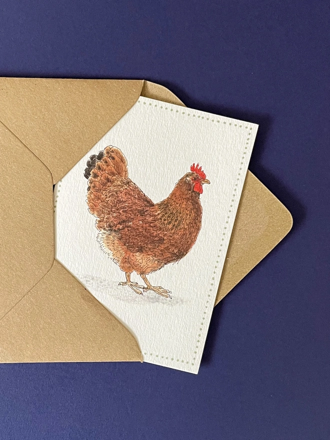 Garden Lover's Chicken Notecard