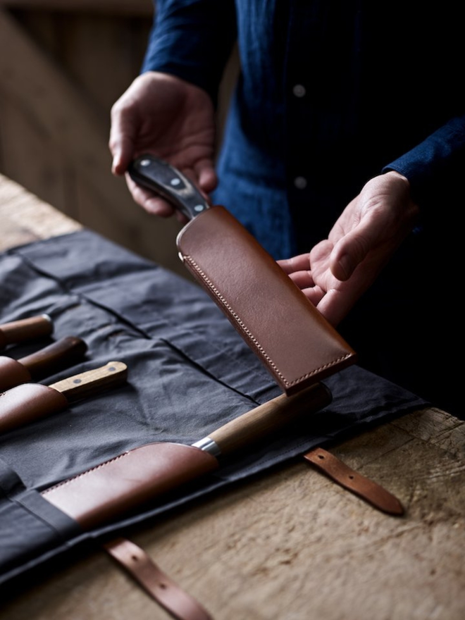 Waxed Cotton Knife Roll