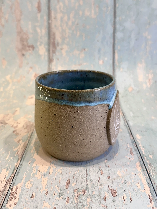 Blue Christmas Snow Globe Mug