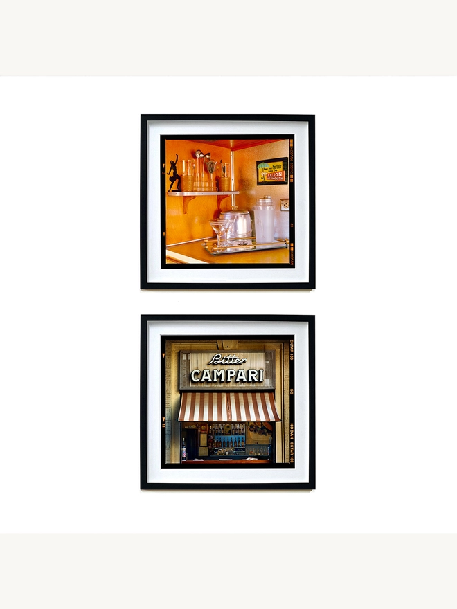 Richard Heeps Bitter Campari photograph framed in black paired.