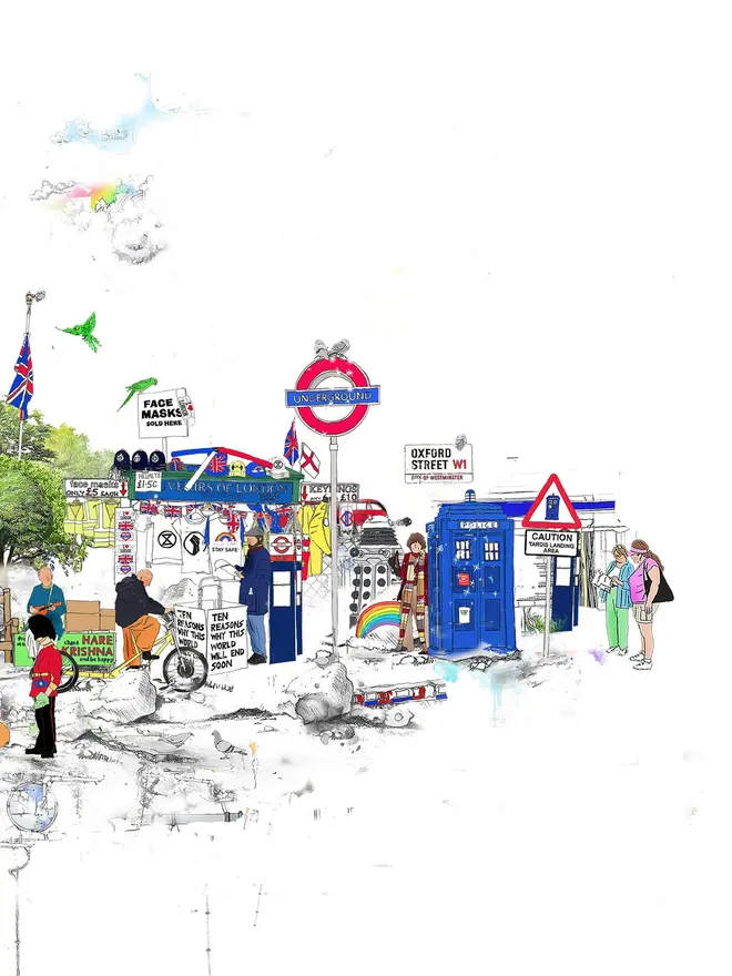 London To New York Panoramic View 2022 Print