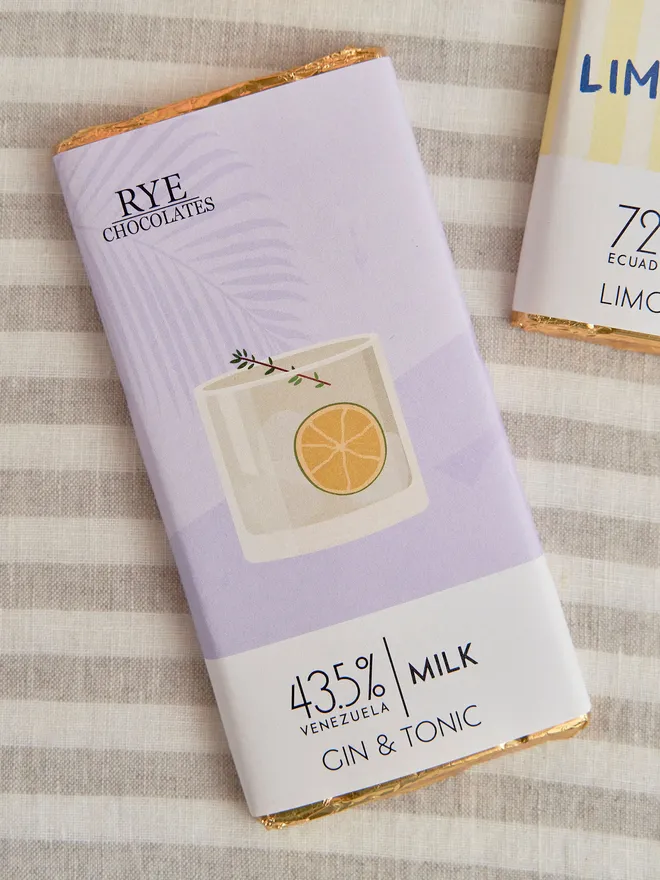 Espresso, limoncello  and gin and tonic chocolate bars