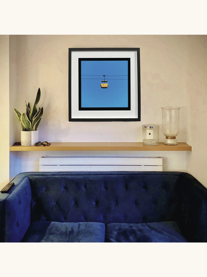 Richard Heeps Cable Car Yellow Large Framed in Black In situ