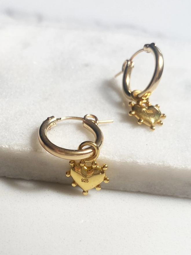 Gold heart earrings