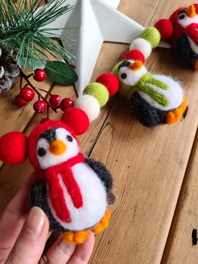 Felt Penguin Garland
