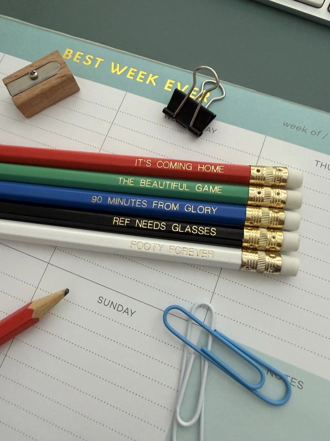 Football Fan HB Pencil Set