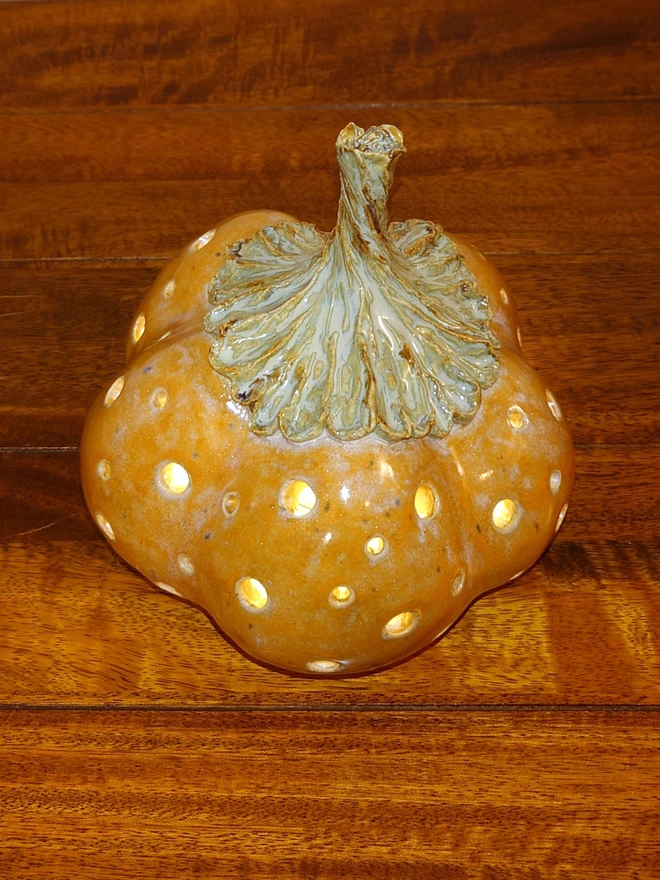 Pumpkin candle holder
