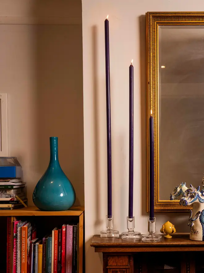 midnight taper candle pair