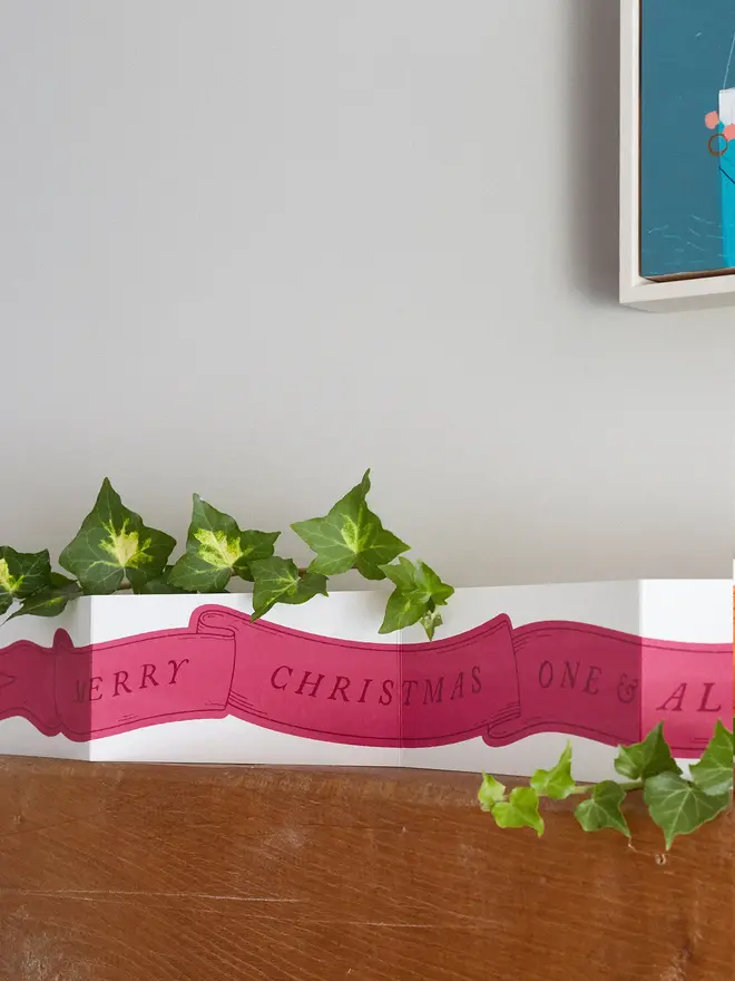 giant concertina christmas card decoration on shelf