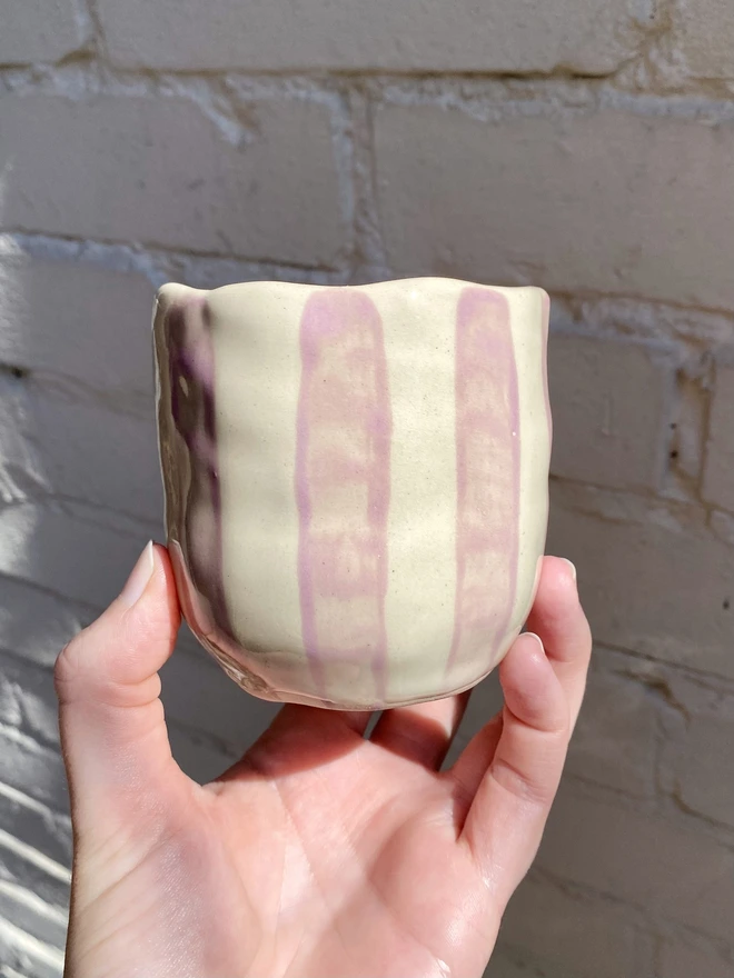 Lavender stripe pot